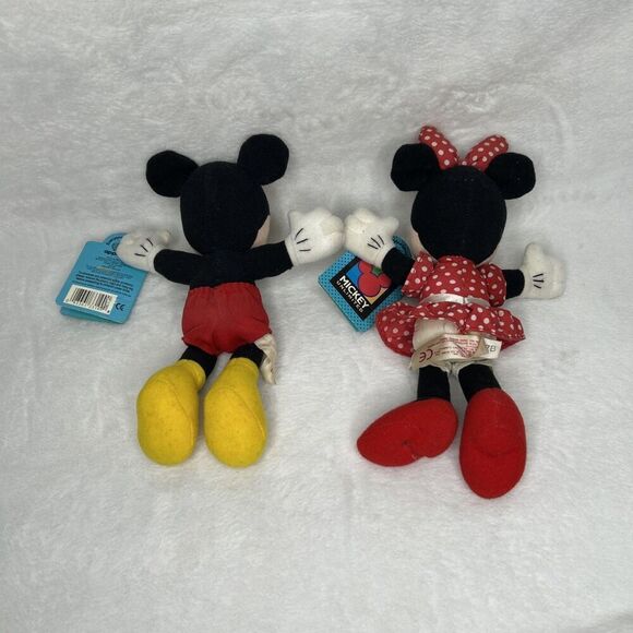 Disney Mickey Mouse and Minnie Mouse Plush Set of 2 9" By Applause - Picture 4 of 7